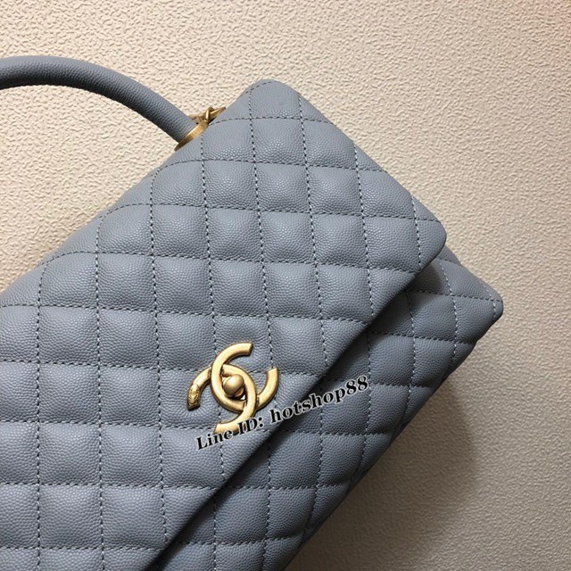 CHANEL女包 Chanel cocohandle 原版小球紋原廠牛皮 香奈兒手提包 手拎包 手提肩背斜挎包 djc1585